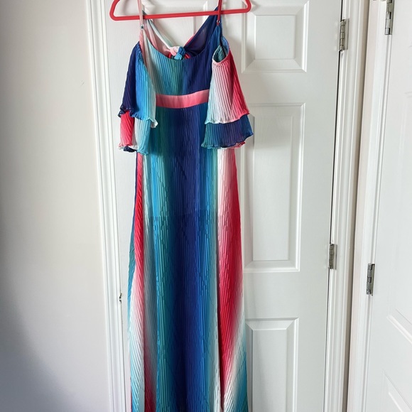 NEW L'ATISTE Women's Blue & Pink Floral Maxi Dress Size Small - Picture 13 of 14